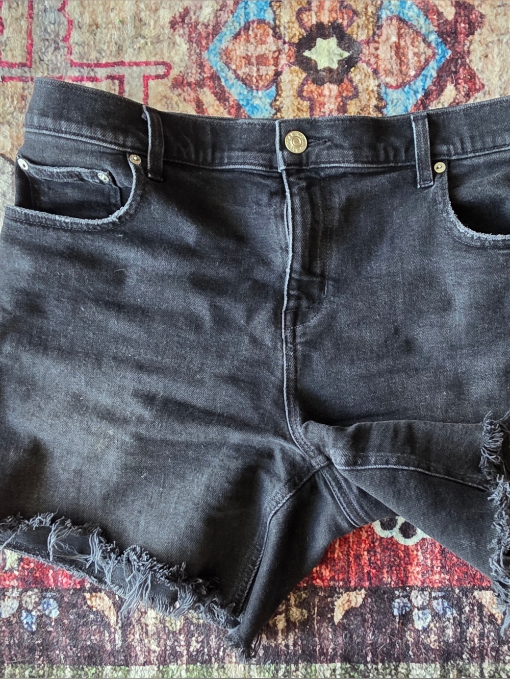 AYR The Day Off Black Denim Shorts 32